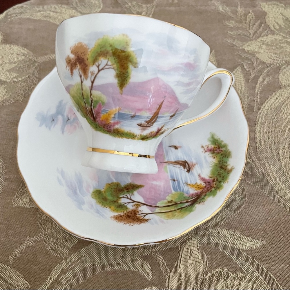 Colclough Sail Boat Teacup & Saucer
